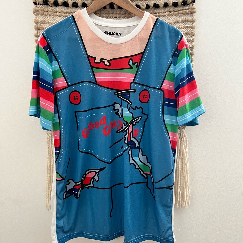 Chucky Childs Play Halloween Colorful Striped Shirt